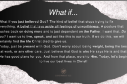 What if You Believed God…